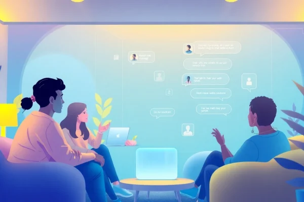 Engaging AI chat interface showcasing user interaction with crushon technology in a welcoming environment.