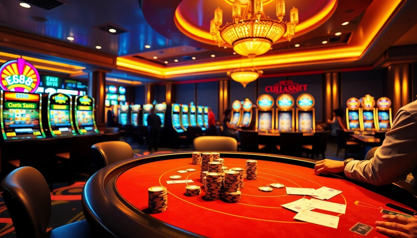 Join the thrilling action at ee88 bet with vibrant casino games and poker tables.