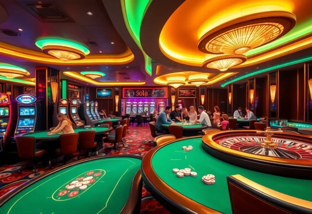 Feel the thrill of gambling at iq88 with vibrant casino tables and lively players in action.
